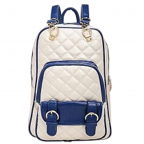 British Style Quilted Lining Backpack School Bag