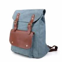 Fashion Contrast Color Canvas Backpack School Travelling Bag