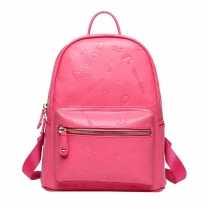 Sweet Candy Color Geometric Embossing Backpack School Bag