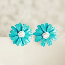 Sweet Girl Candy Color Daisy Stud Earring 