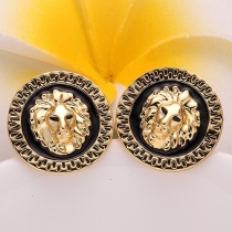 Retro Lionhead Stud Earrings