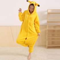 Cute Cartoon Pikachu-Shaped Jumpsuit Pajamas Sleepwear