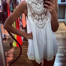 Sexy Hollow Out Lace Sleeveless Dress
