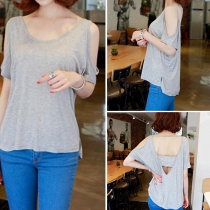Sexy Off Shoulder Backless Loose T-shirt