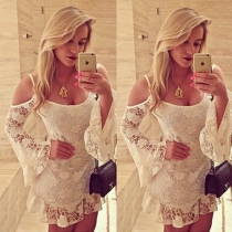 Sexy Off-shoulder Hollow out Lace Sling Dress