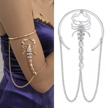 Chic Style Rhinestone Inlaid Scorpion Shape Arm Chain