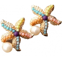Colourful Sea Star Pearl Earrings