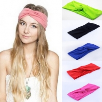 Fashion Candy Color Crossover Turban Headband