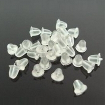 100PCS Transparent Rubber Earring Back Stoppers