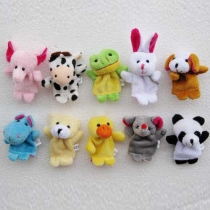 Cute Plush Toys Cartoon Animal Family Finger Puppets