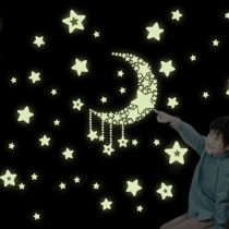 Romantic Noctilucent Stars Moon DIY Wall Stickers