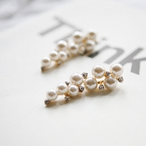 Fashion Rhinestone Grapes-shaped Imitation Pearl Eardrop Earrings