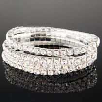 Luxurious Single-row Rhinestone Crystal Stretch Bracelet