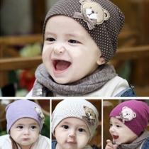 Cute Dots Bear Pattern Baby Hat