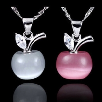 Fashion Apple-shaped Opal Pendant Necklace