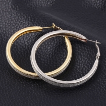 Rock Style Gold/Silver-tone Circle Shaped Earrings