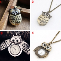 Vintage Owl Pocket Watch Necklace