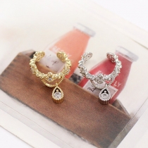 Fashion Water Drop Shaped Rhinestone Ear-clip Earrings