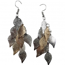 Fashion Colorful Hollow Out Tree Leaves Earrings