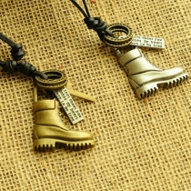 Vintage Style Boots Pendant Sweater Necklace