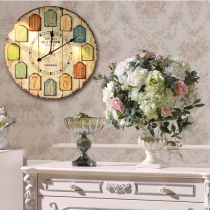 Creative Style Wooden Round Quartz Wall Clock