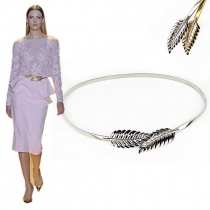Fashion Gold/Silver-tone Leaf-shaped Elastic Waist Chain