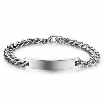 Fashion Silver-tone Titanium Steel Couple Bracelets