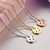 Fashion Lucky Button Pendant Necklace