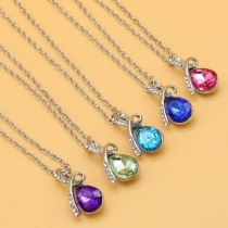 Fashion Angel Tears Water-drop Crystal Pendant Necklace