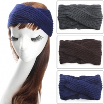 Fashion Solid Color Crossover Knit Headband