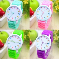 Candy Color Silicone Watch Band Round Dial Children Watch