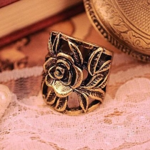 Retro Style Hollow Out Rose Ring