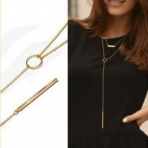 Fashion Gold-tone All-match Double-layer Tassel Necklace