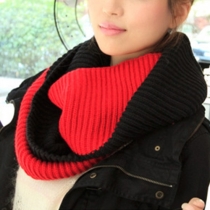 Fashion Contrast Color Warm Knit Infinity Scarf