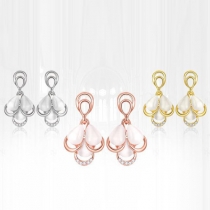 Fashion Rhinestone Opal Earrings