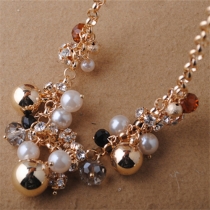 Fashion Rhinestone Pearl Pendant Necklace