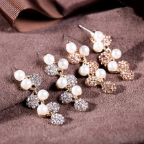 Fashion Rhinestone Pearl Earrings