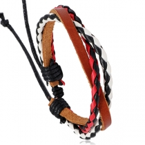 Fashion Colorful Braided PU Leather Bracelet
