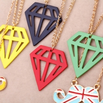 Fashion Hollow Out Triangle Pendant Sweater Necklace