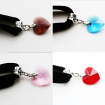 Fashion Heart-shaped Crystal Pendant Necklace