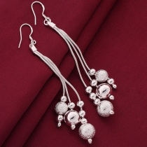 Fashion Style Silver Tone Beaded Earrings