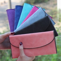 Retro Style Solid Color Three-fold Envelope Wallet