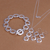 Fashion Necklace + Bracelet + Earrings Three-piece Set