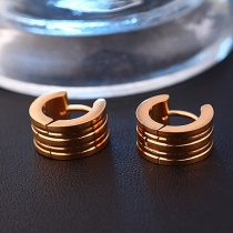 Fashion Gold-tone Stainless Steel Stud Earrings