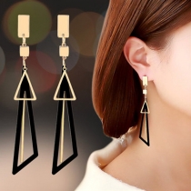 Fashion Contrast Color Geometric Pendant Earrings