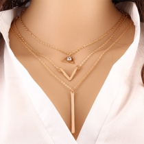 Fashion Gold-tone Multilayer Necklace