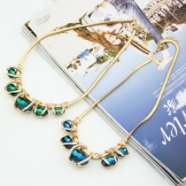 Fashion Rhinestone Crystal Pendant Necklace