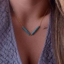 Fashion Turquoise Pendant All-match Necklace