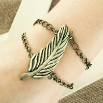 Fashion Etched Leaf Chain Bracelet