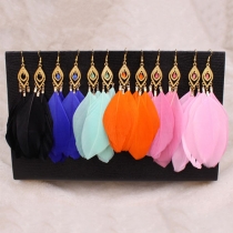 Fashion Feather Drop Earring